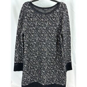 RAG & BONE Sweater Dress Speckled Black/Grey Heavy Knit Sweater Merino Wool‎ L